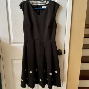 Calvin Klein Sleeveless Fit Flare Rhinestone Dress